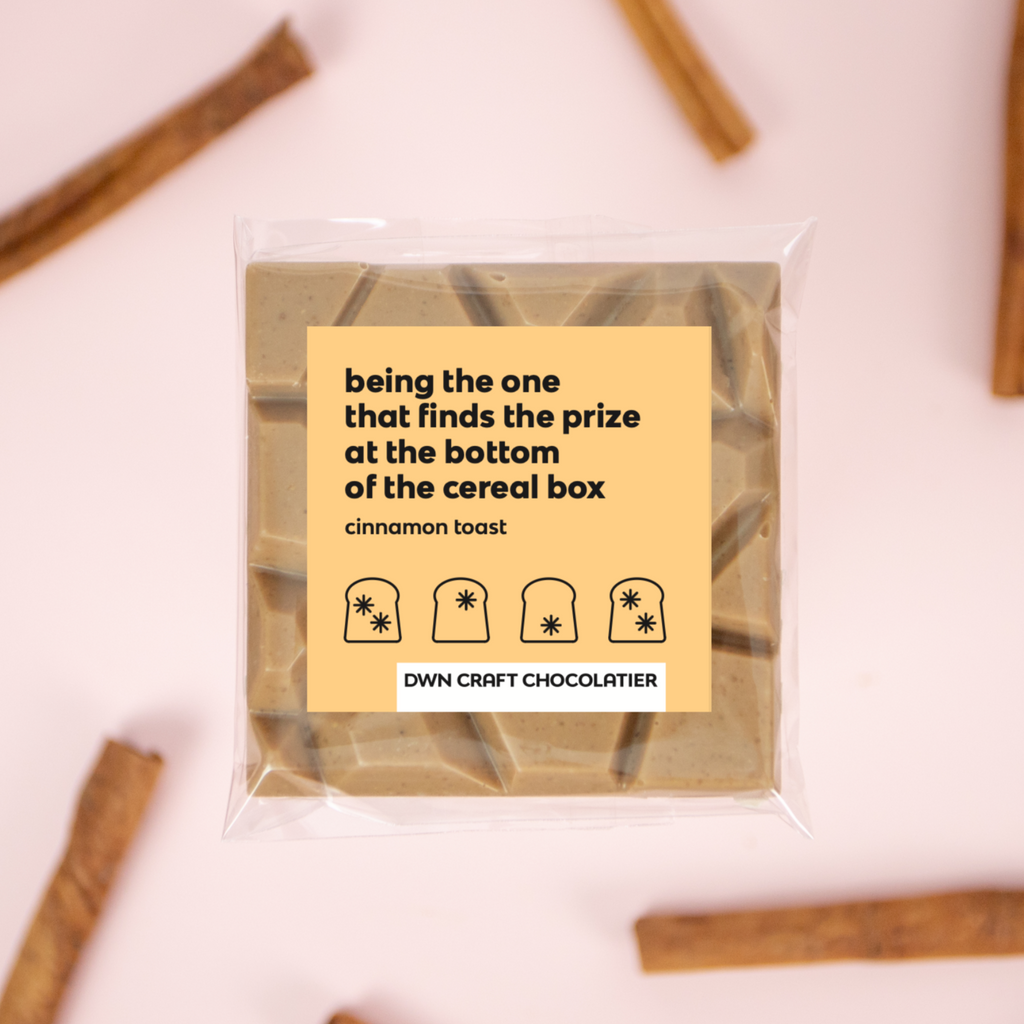 Barre de chocolat au lait saveur pain grillé à la cannelle