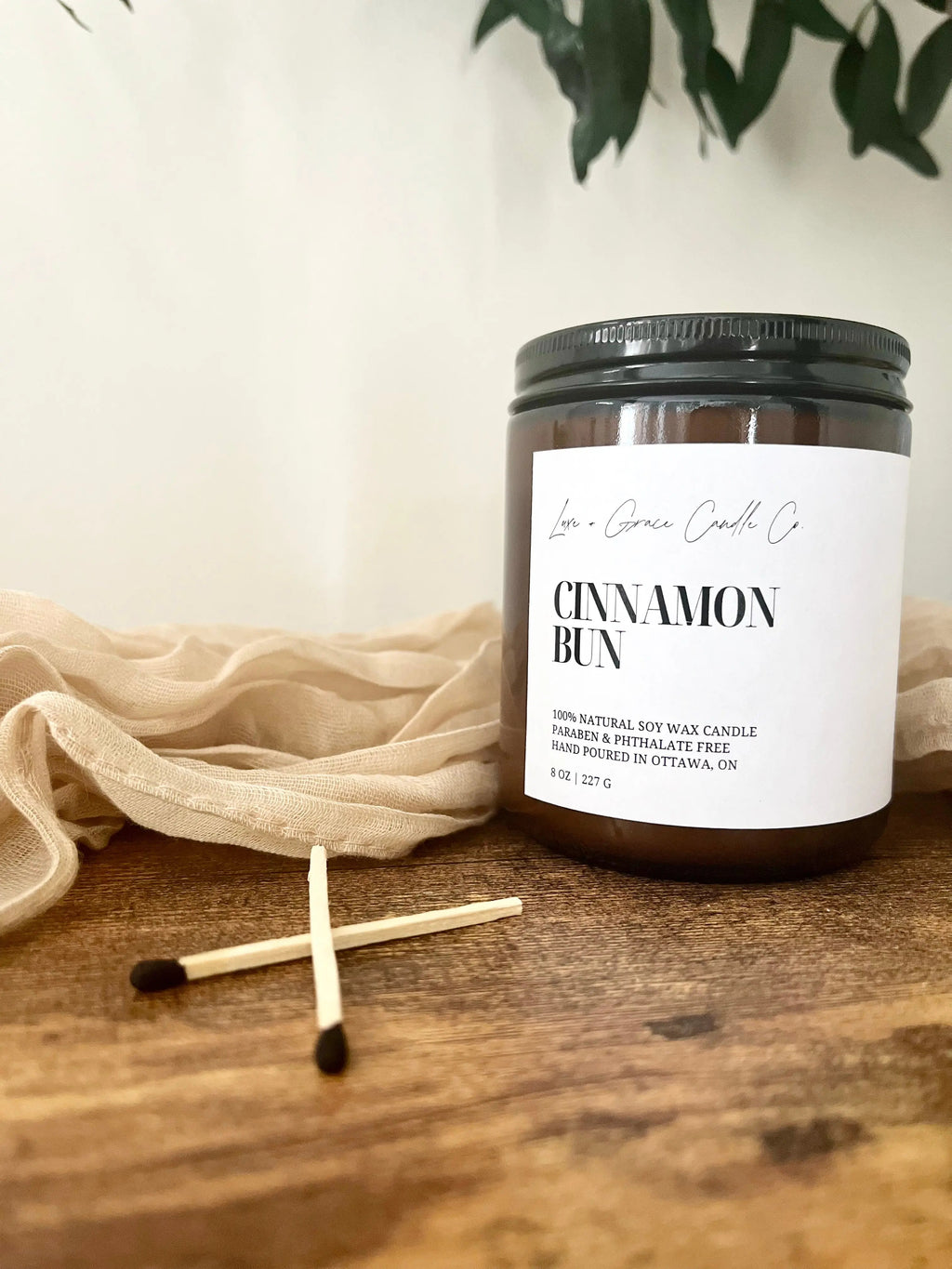 cinnamon bun natural soy wax candle