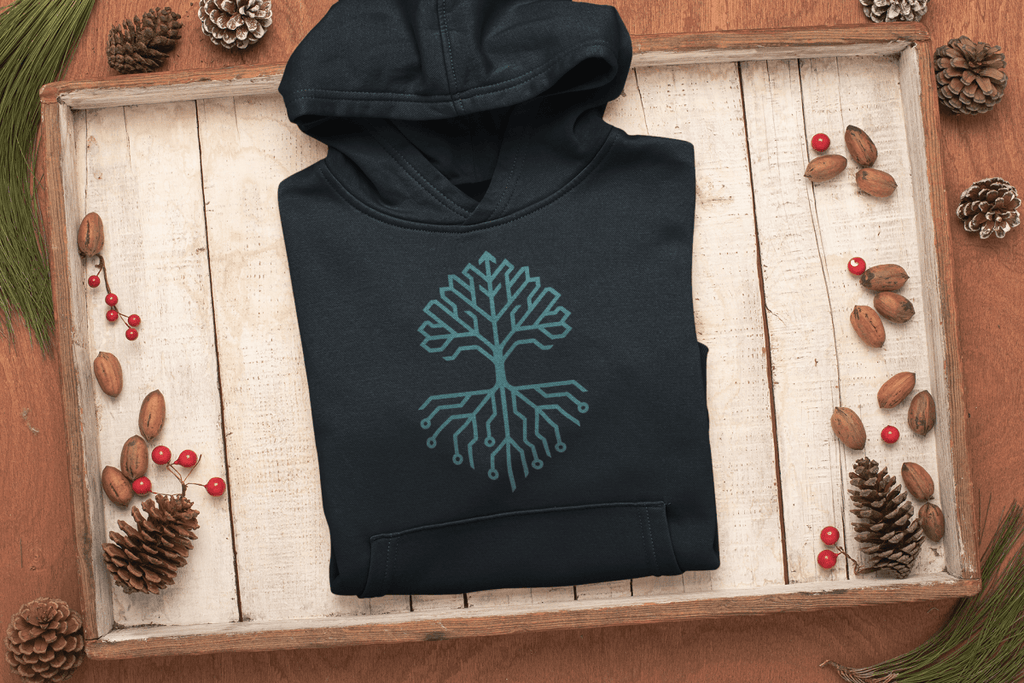 Circuit-Tree Hoodie — From Ohm to Om