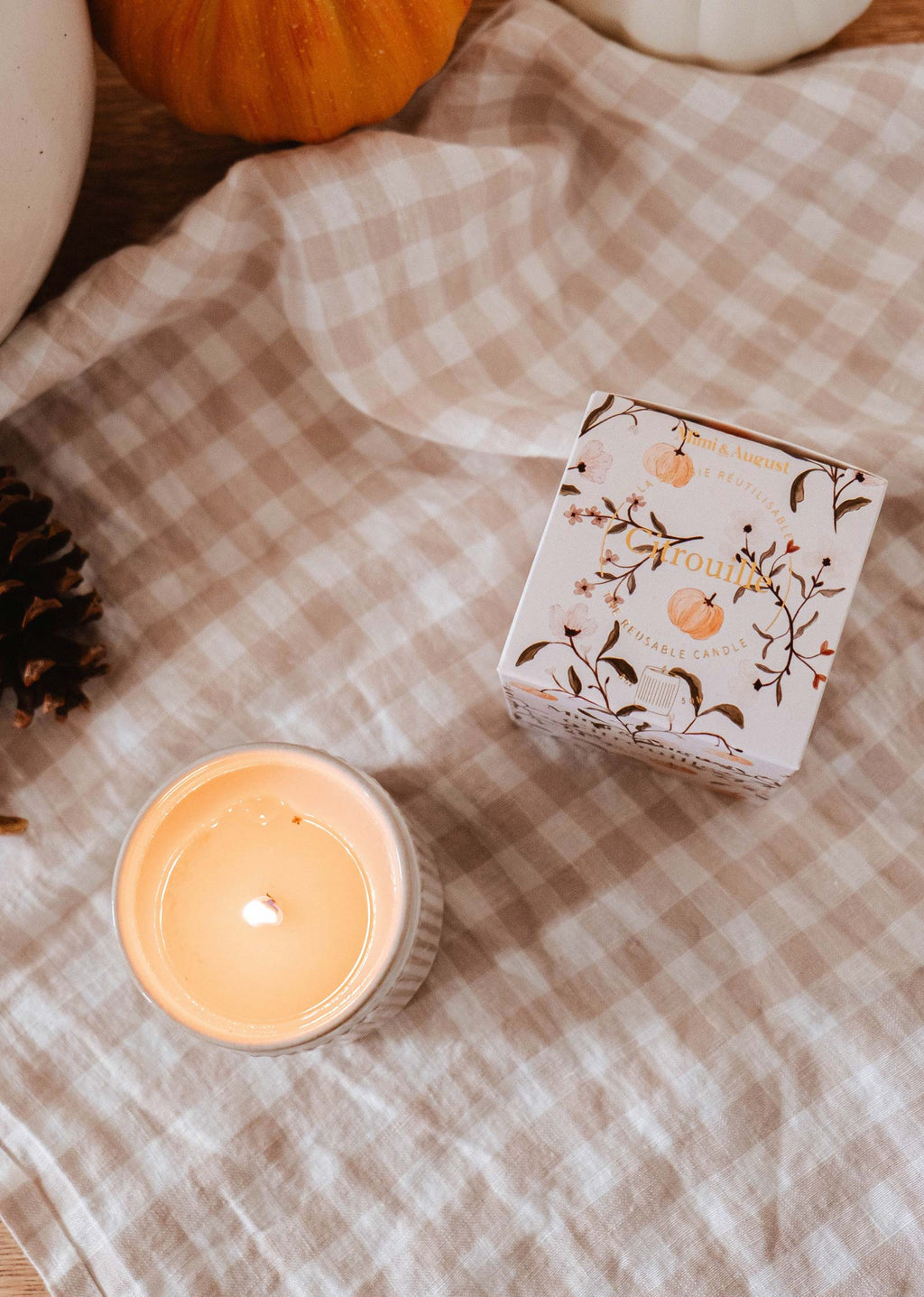 Citrouille - Bougie réutilisable