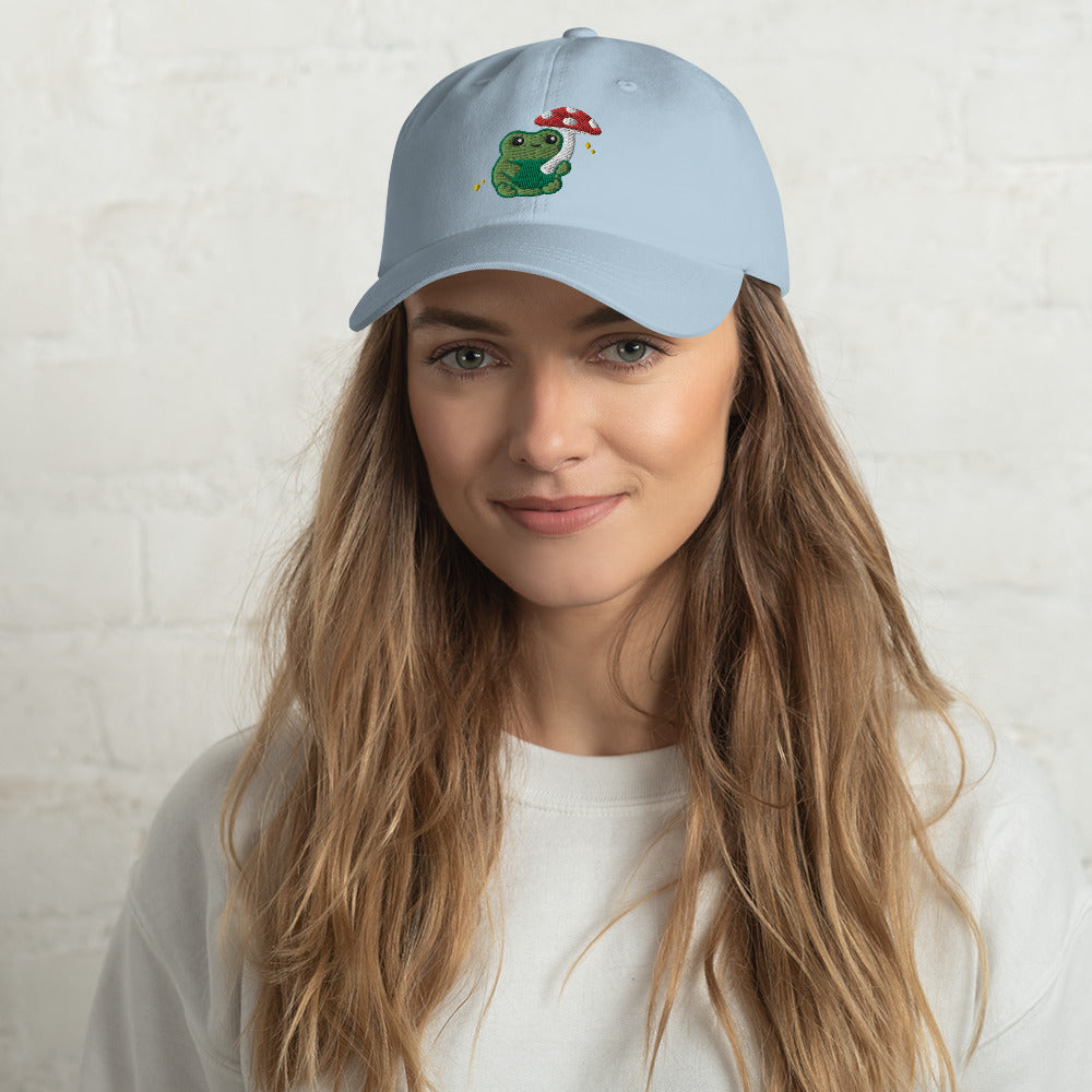 Embroidered Mushroom Frog Baseball Hat