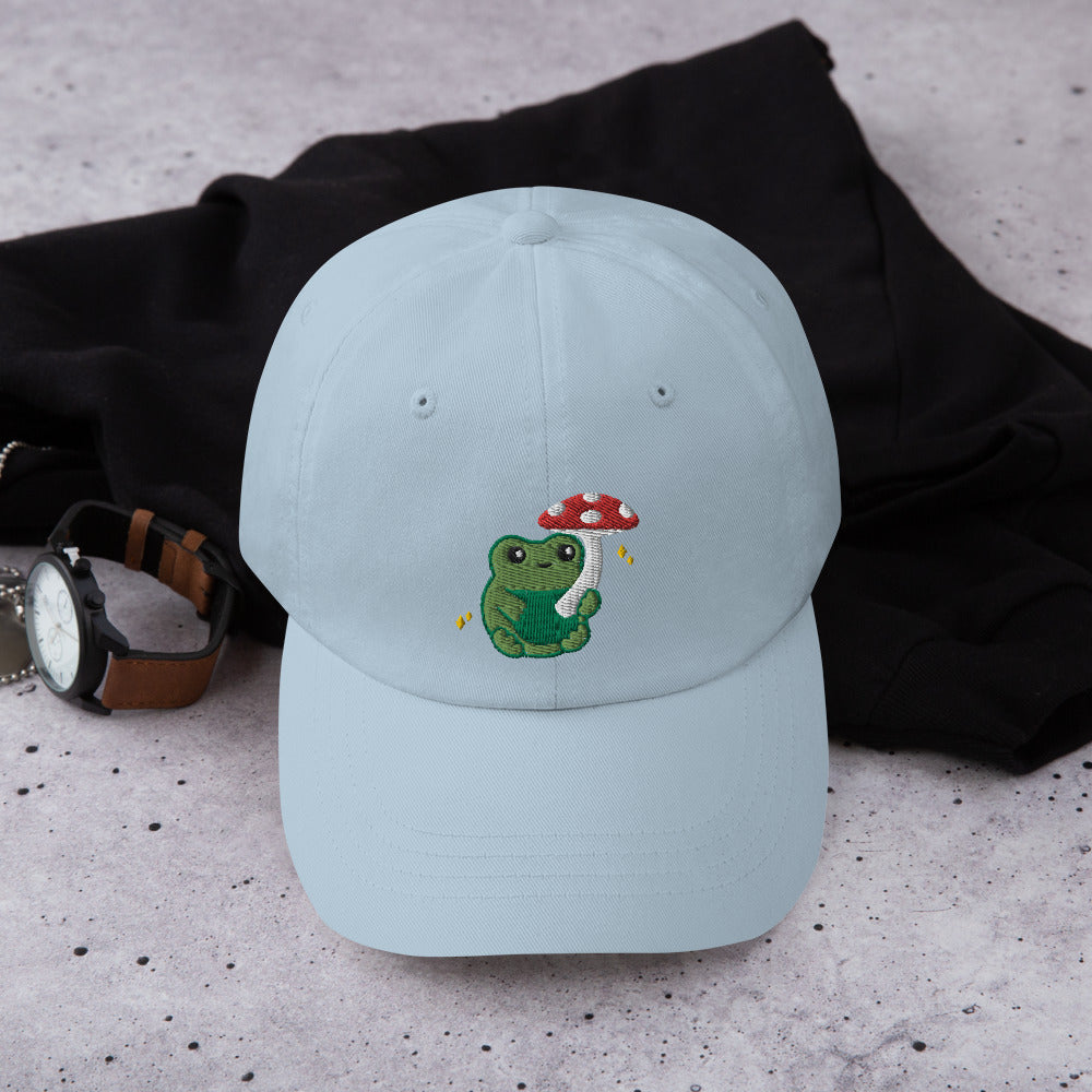 Embroidered Mushroom Frog Baseball Hat