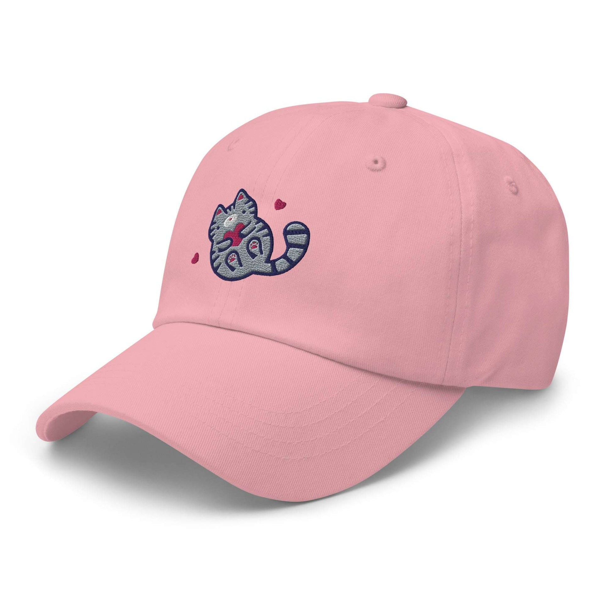 Embroidered Grey Tabby Cat Baseball Cap