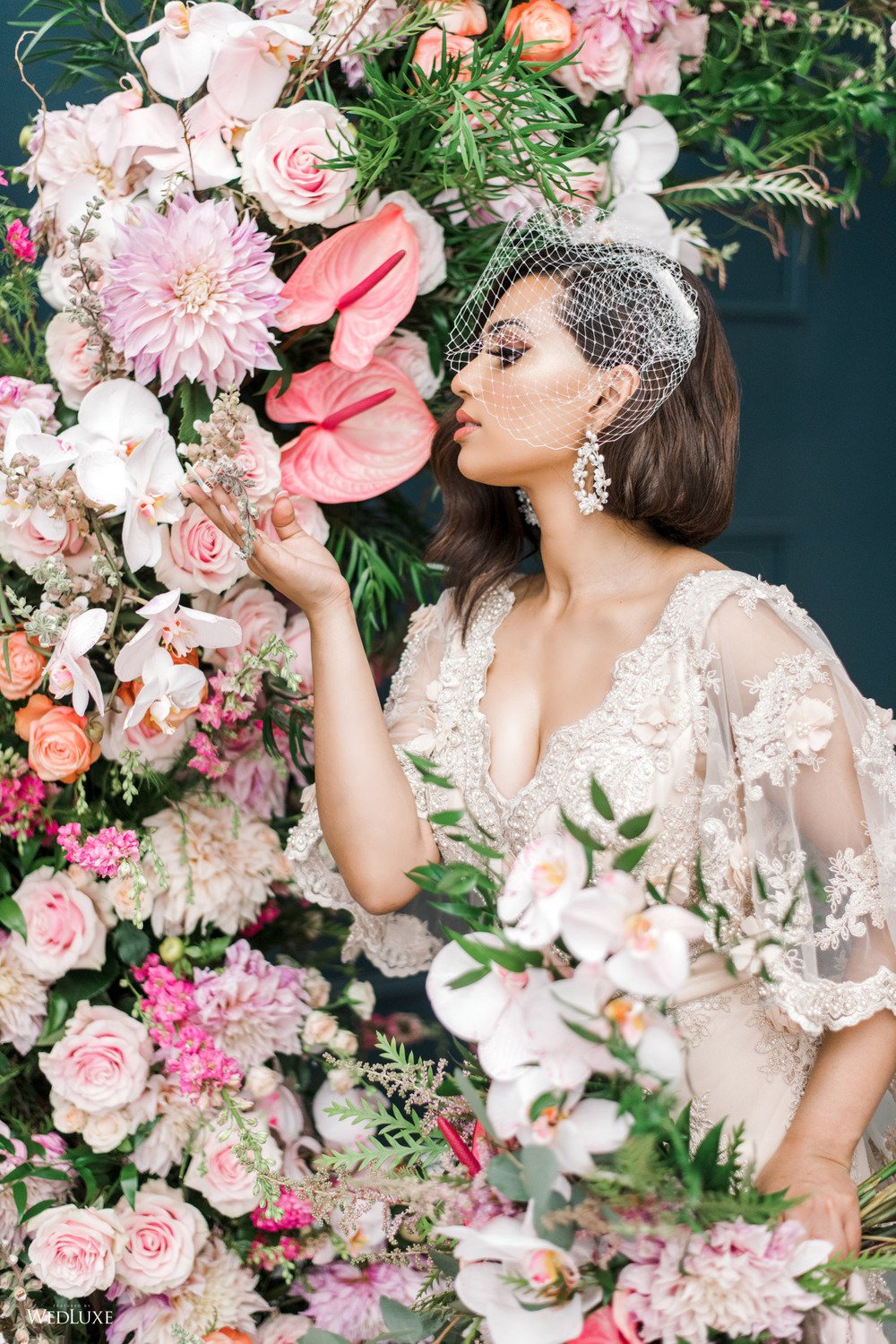 PILLBOX Mini Birdcage Bridal Veil with Bow