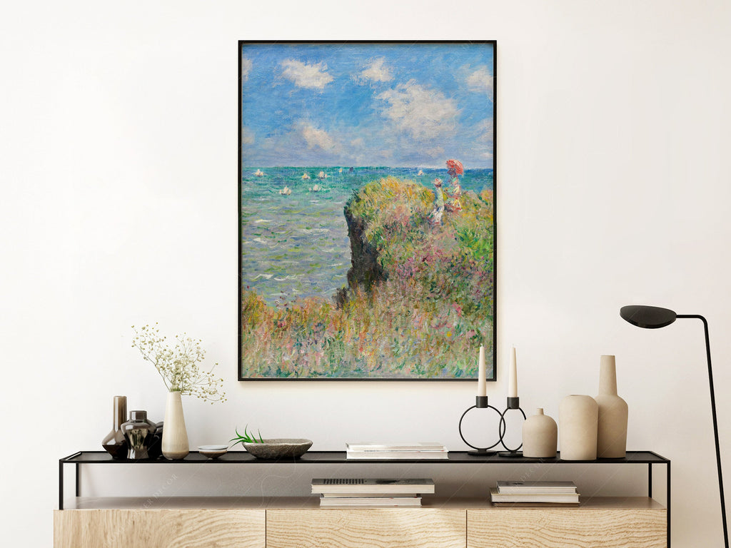 Claude Monet - Cliff Walk at Pourville Print