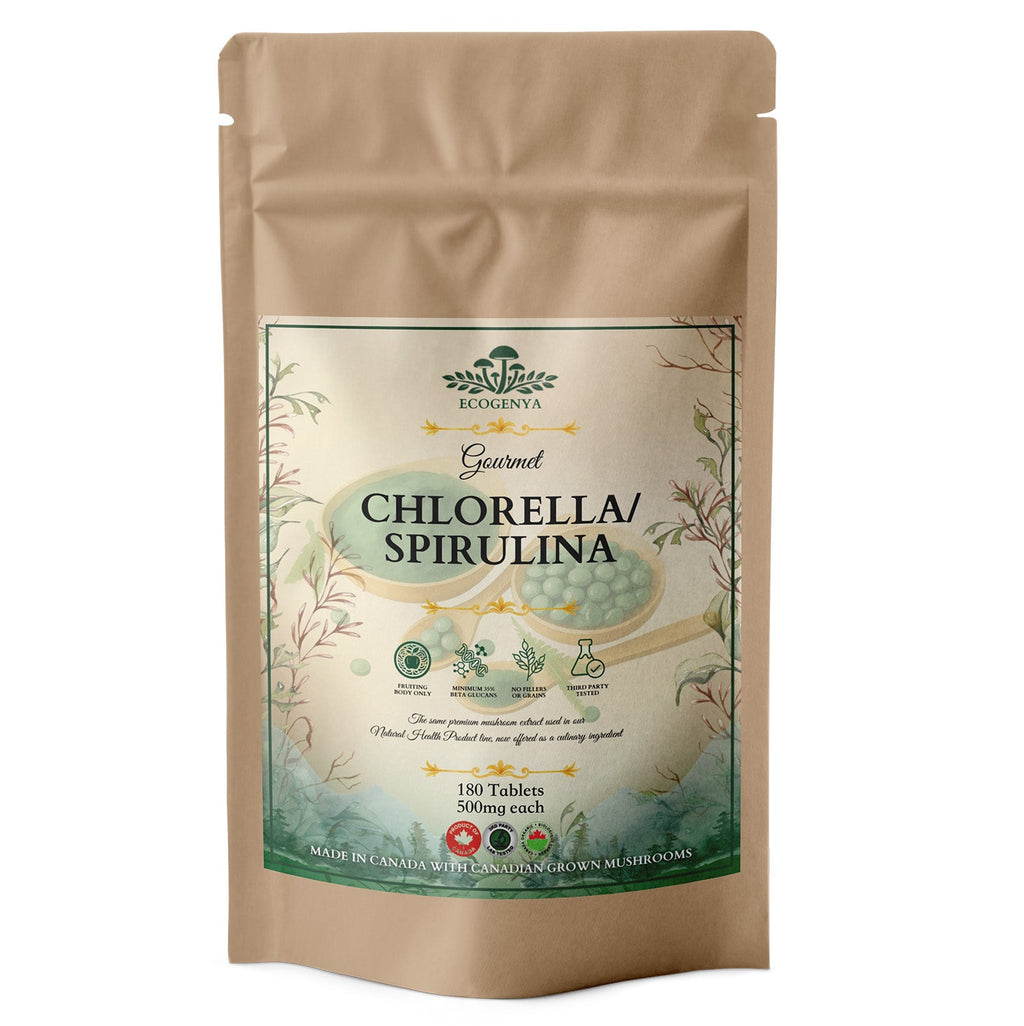 Ecogenya Daily Greens Chlorella & Spirulina Tablets – Broken Cell Wall Greens, No Fillers