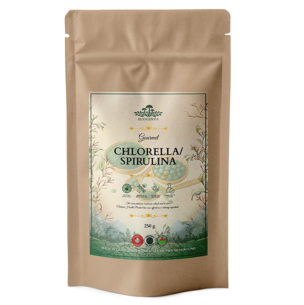Ecogenya Daily Greens Chlorella & Spirulina Powder – 50/50 Blend for Smoothies & Juices