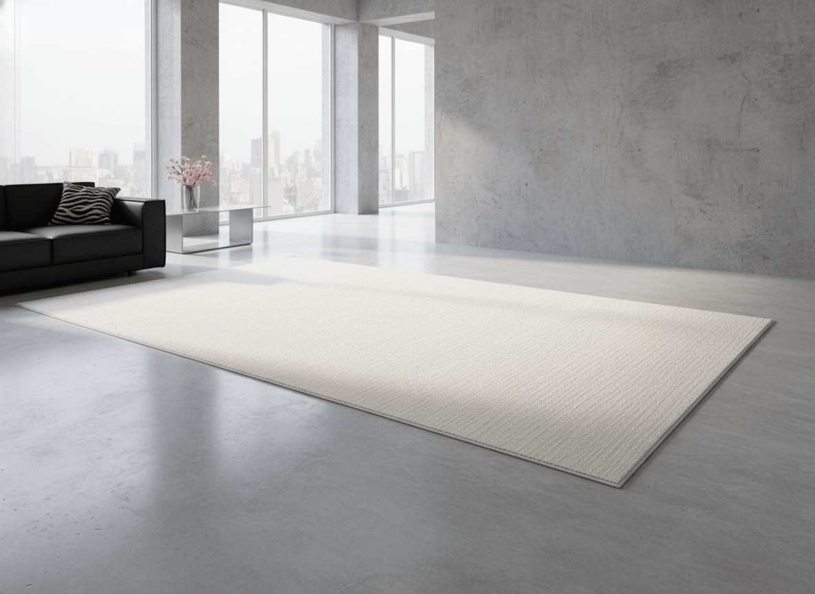 Cloud White Textured Diatom Silk Rug