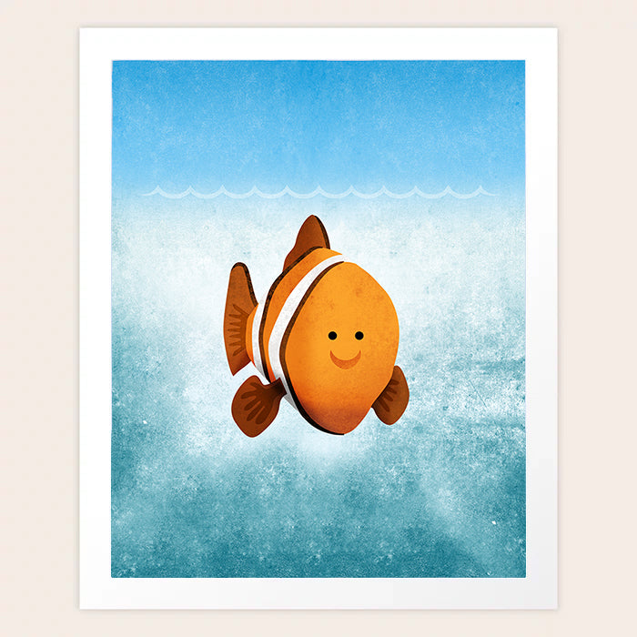 Impression d'art de poisson-clown sous la mer