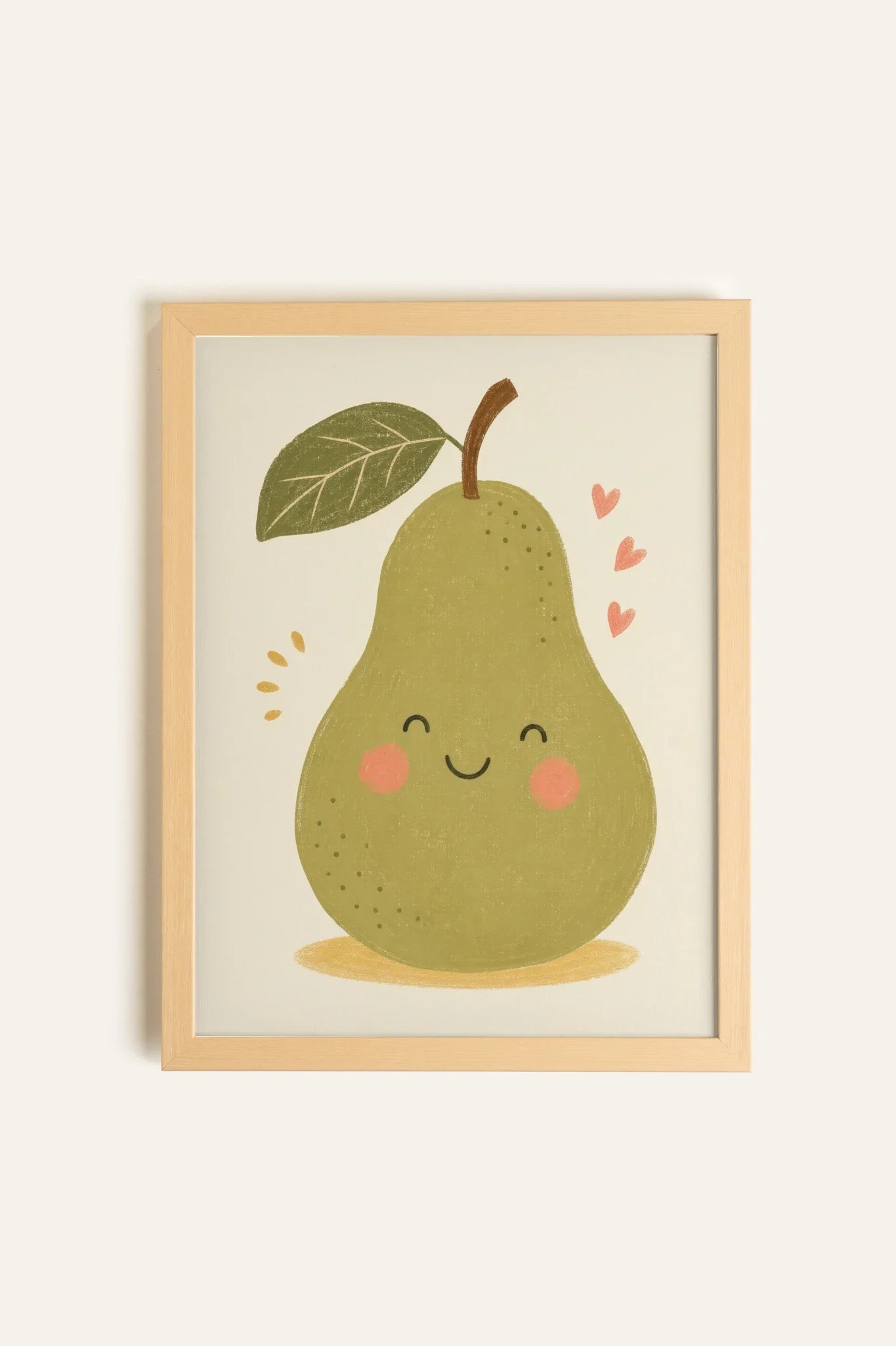 HEART OF PEAR, Artwork on Stretched Canvas, Framed Light Natural (collective)