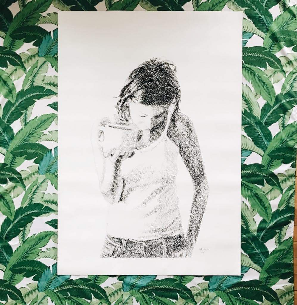 Coffee Lover - black and white art print