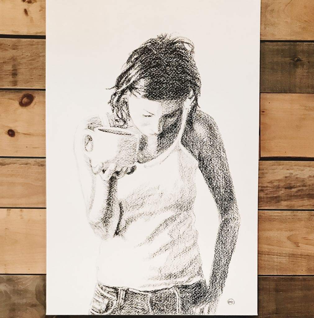 Coffee Lover - black and white art print