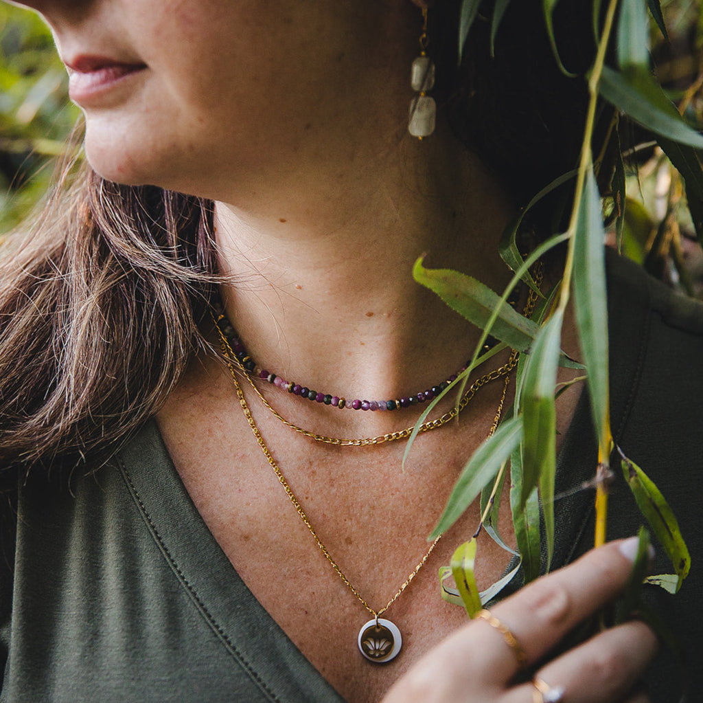 Collier chaîne en acier inoxydable plaqué or 18K | AURORA