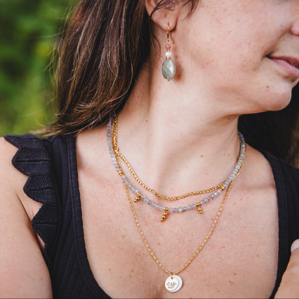 Collier chaîne en acier inoxydable plaqué or 18K | AURORA