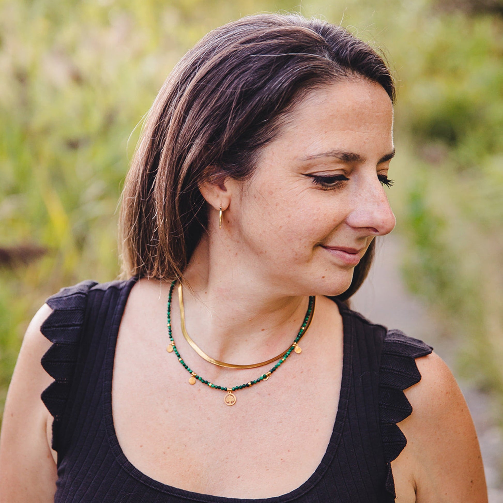 Collier ras de cou doré en acier inoxydable 18K | CLÉOPÂTRE