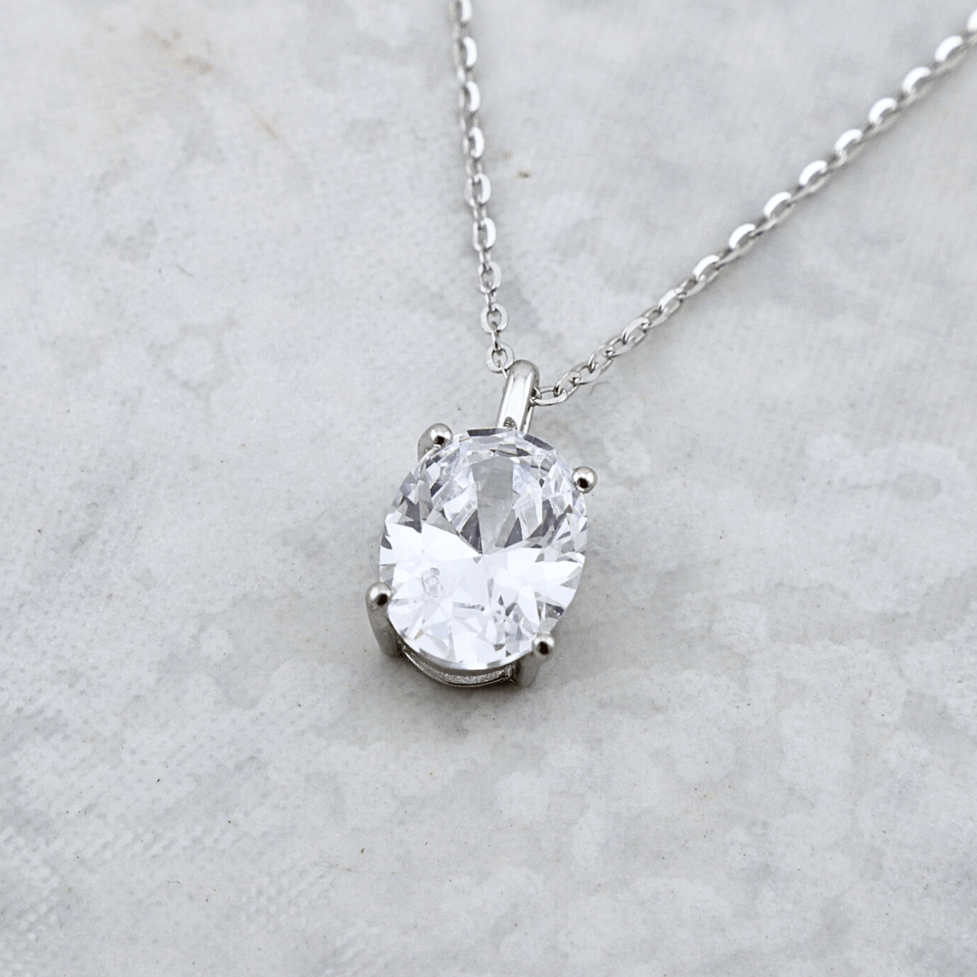 Sterling Silver Oval Necklace