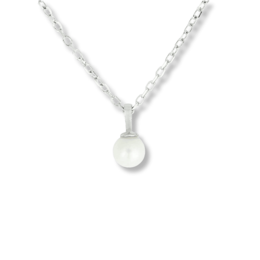 Small Sterling Silver Pearl Necklace