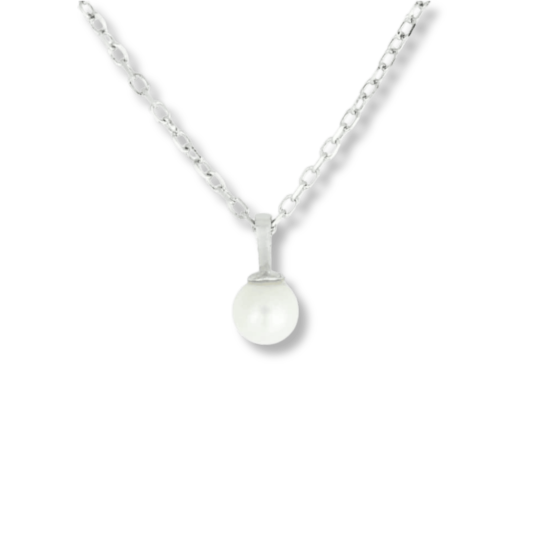 Small Sterling Silver Pearl Necklace