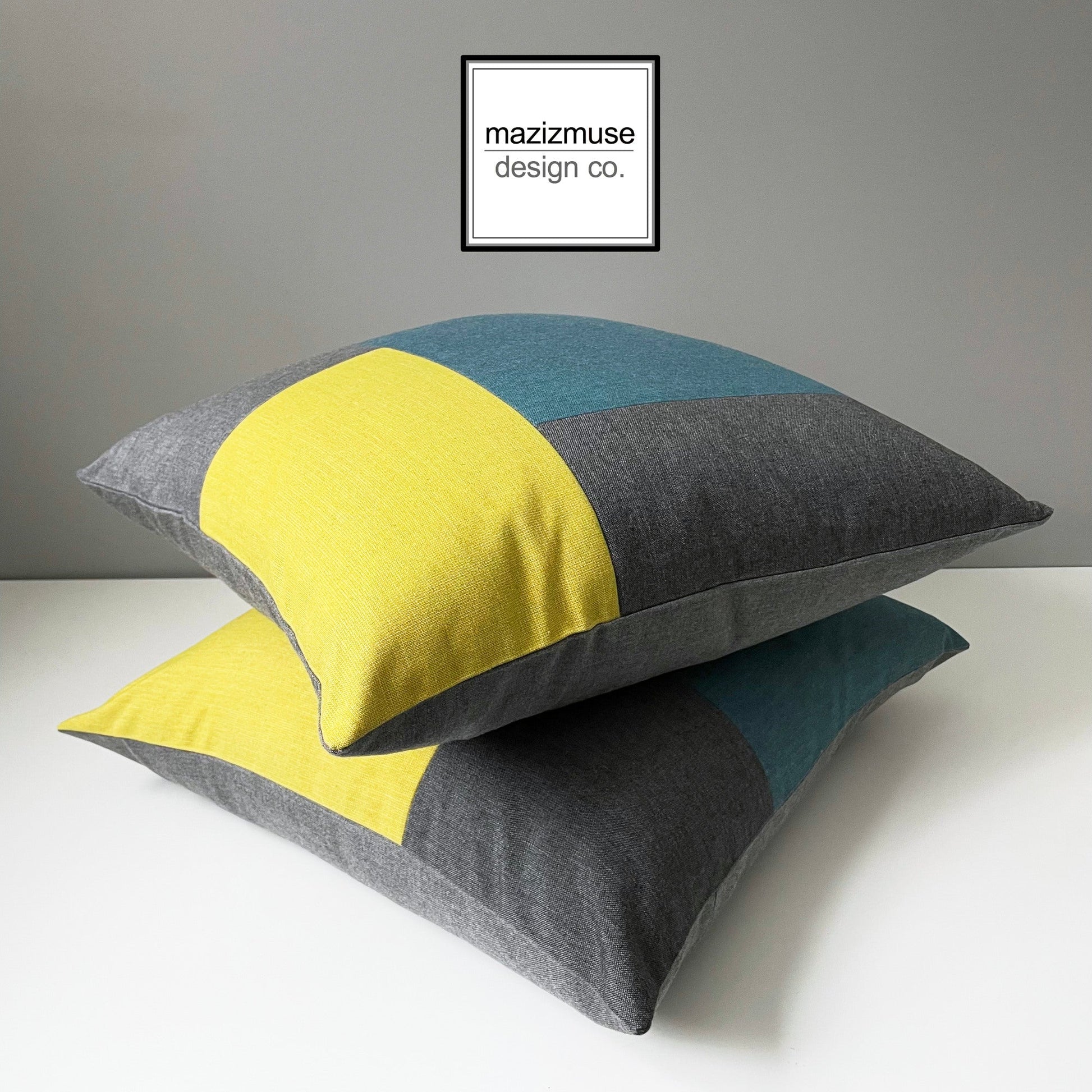 Paire de housses de coussin d'extérieur colorées Sunbrella®, coussins lagon et agrumes