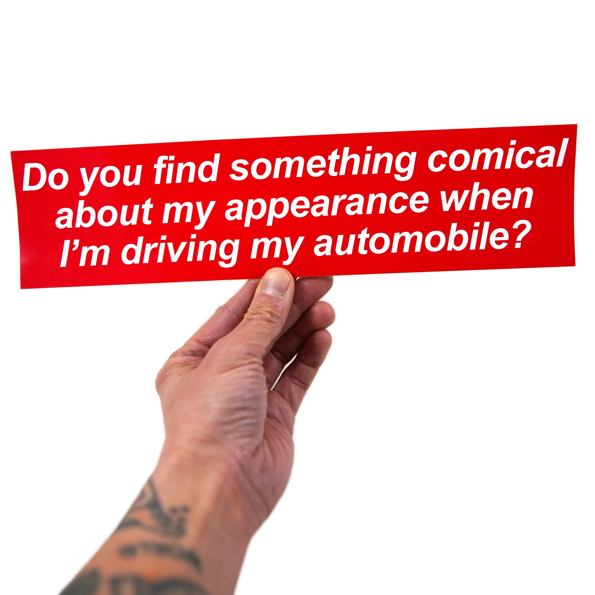 Comical Driving Bumper Sticker