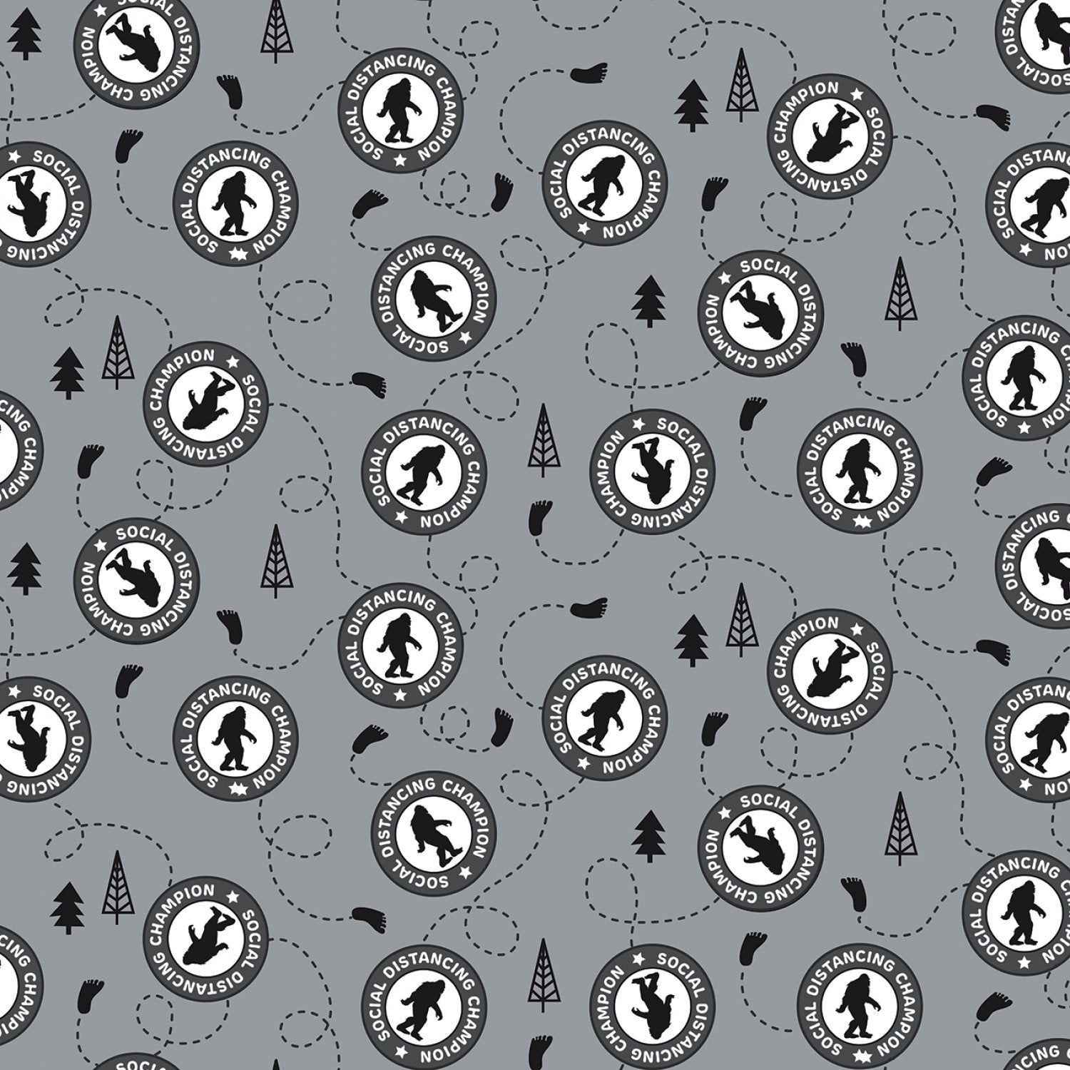 Masque Riley Blake CP10980 Sasquatch gris - Champion de la distanciation sociale