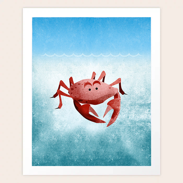 Impression d'art de crabe sous la mer