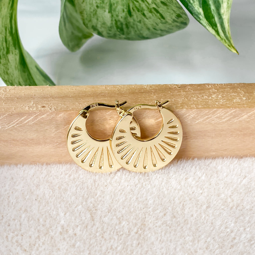 Créoles texturées en argent sterling plaqué ou 18K | HÉLIA