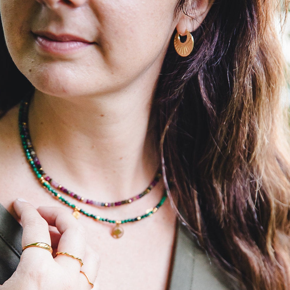 Créoles texturées en argent sterling plaqué ou 18K | HÉLIA