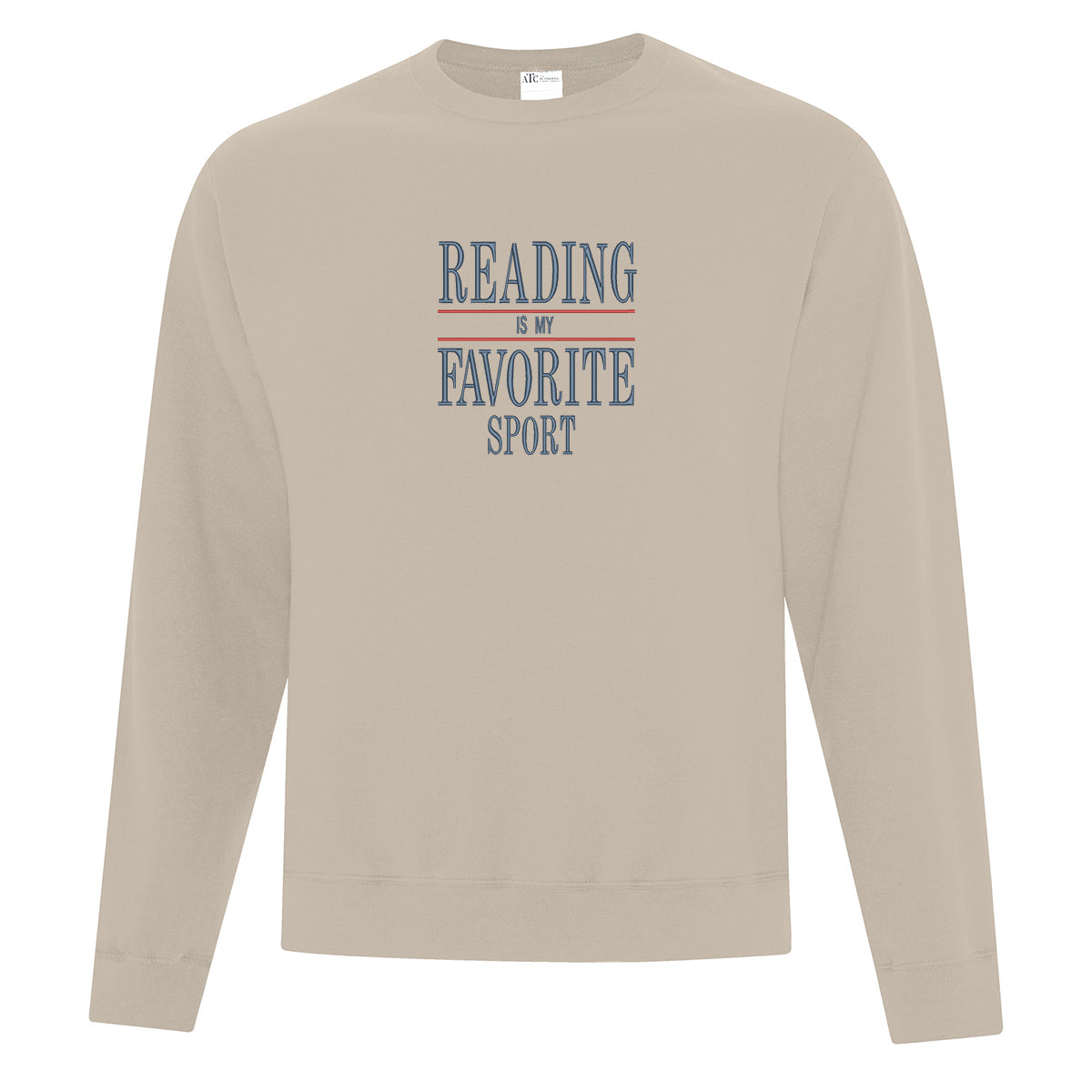 Crewneck "Reading is my favorite sport" brodé