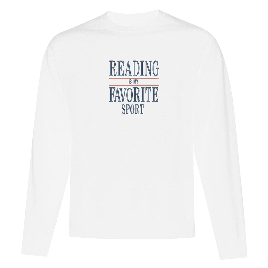 Crewneck "Reading is my favorite sport" brodé
