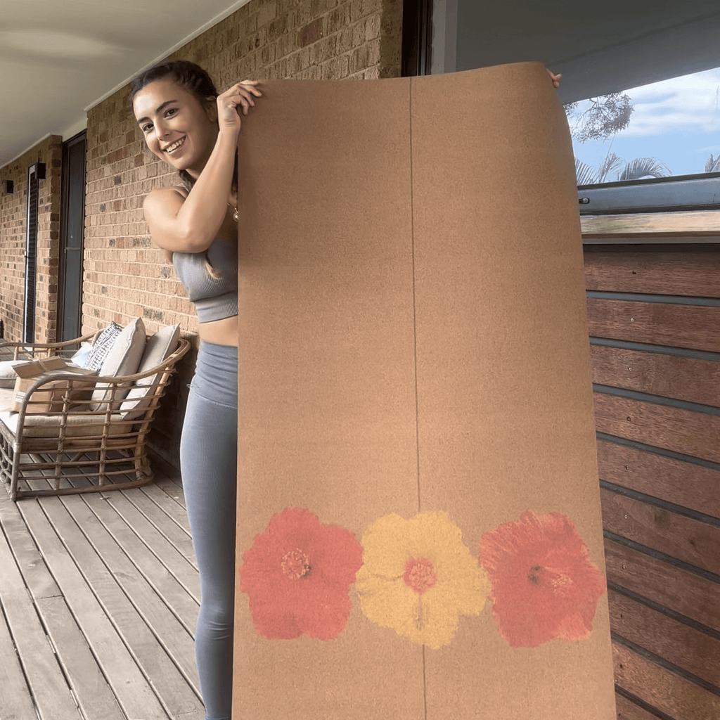 Crk Yoga Mat made of Organic Cork and Natural Rubber, 5mm Thick • The Flowers Mat