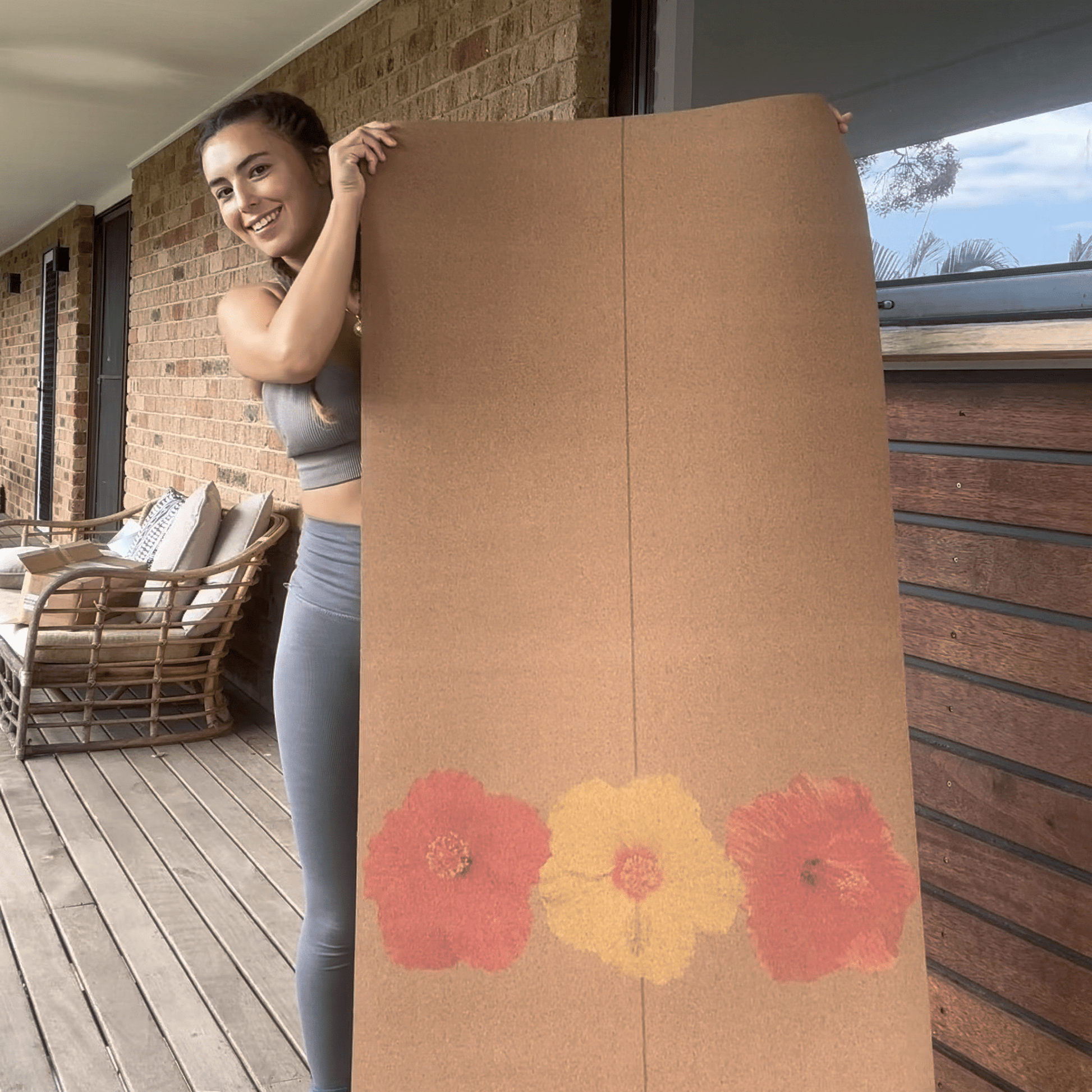 Crk Yoga Mat made of Organic Cork and Natural Rubber, 5mm Thick • The Flowers Mat