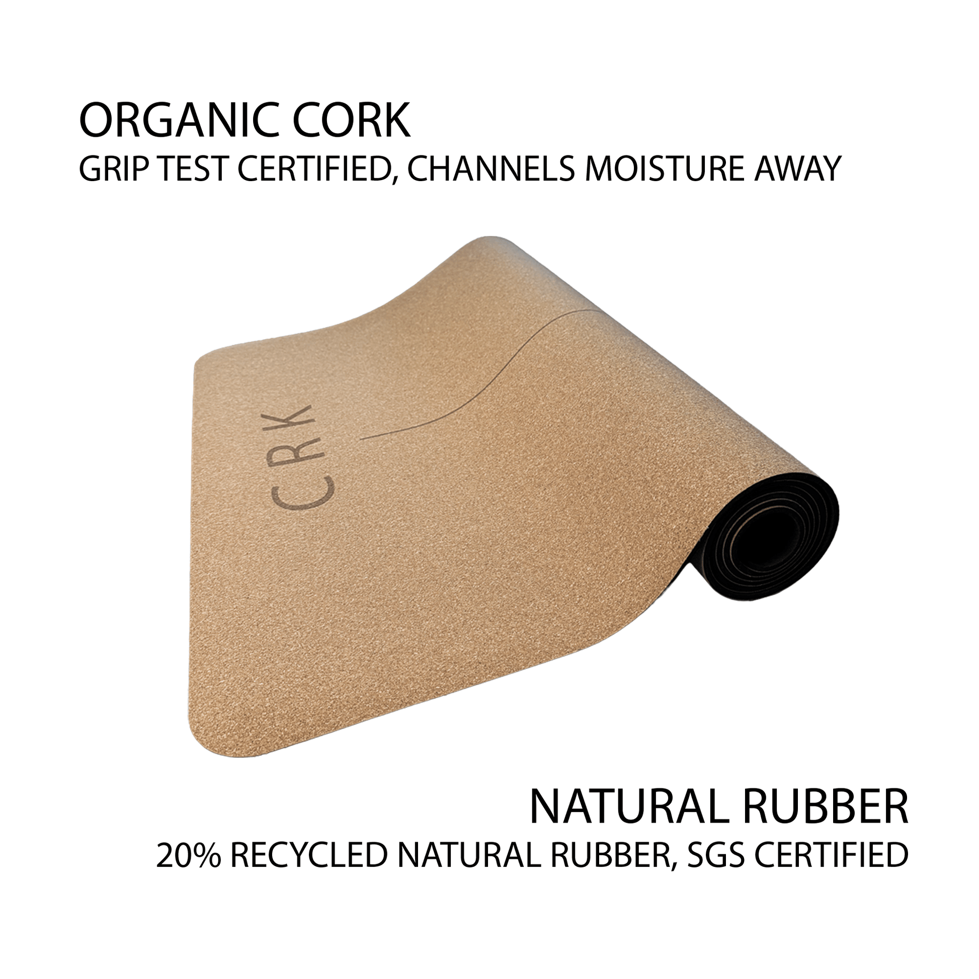 Crk's Organic Cork Yoga Mat with Natural Rubber, 4mm Thick • The Standard Mat Begin Yoga