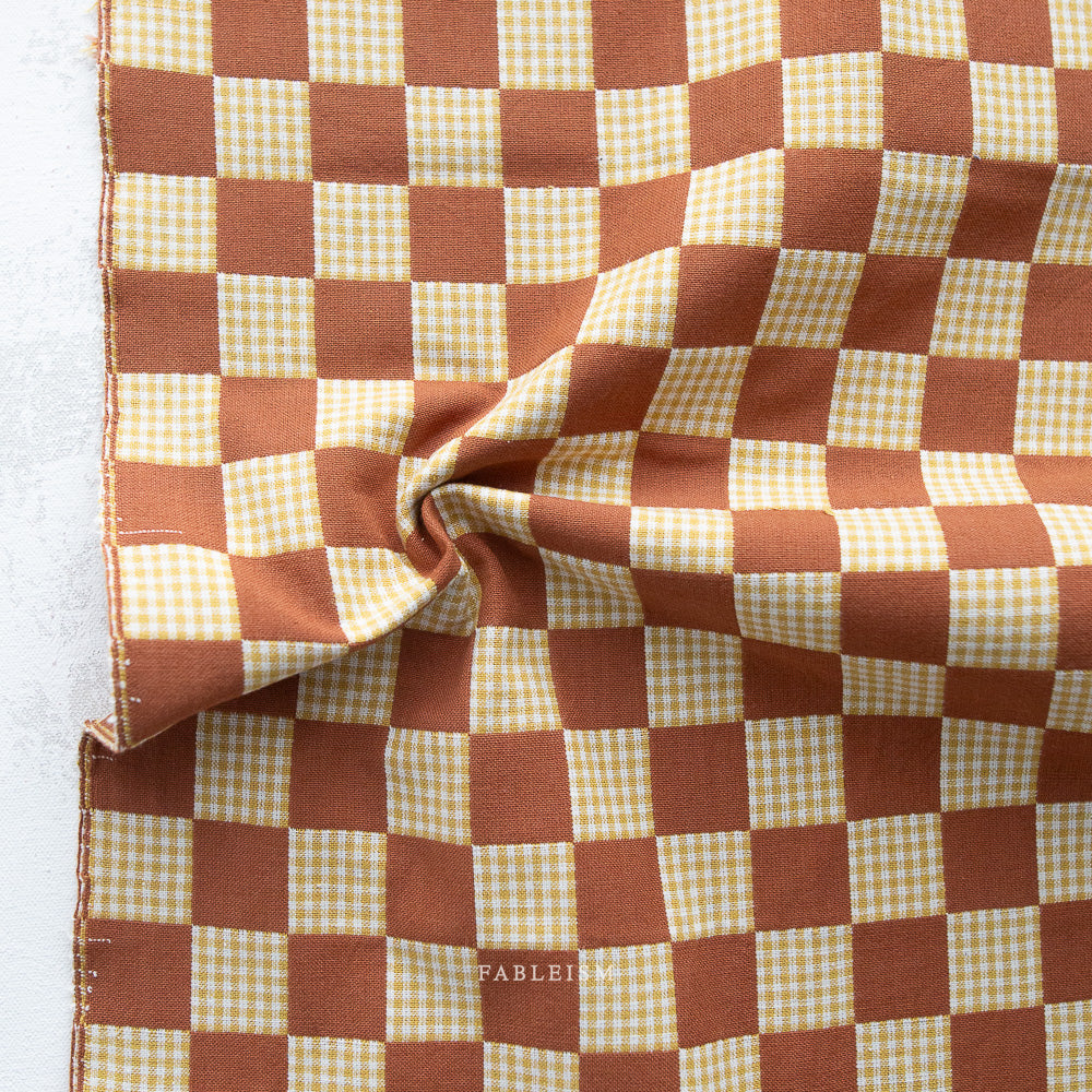 Fableism Canyon Springs - Checkers in Umber, 1/4 yard