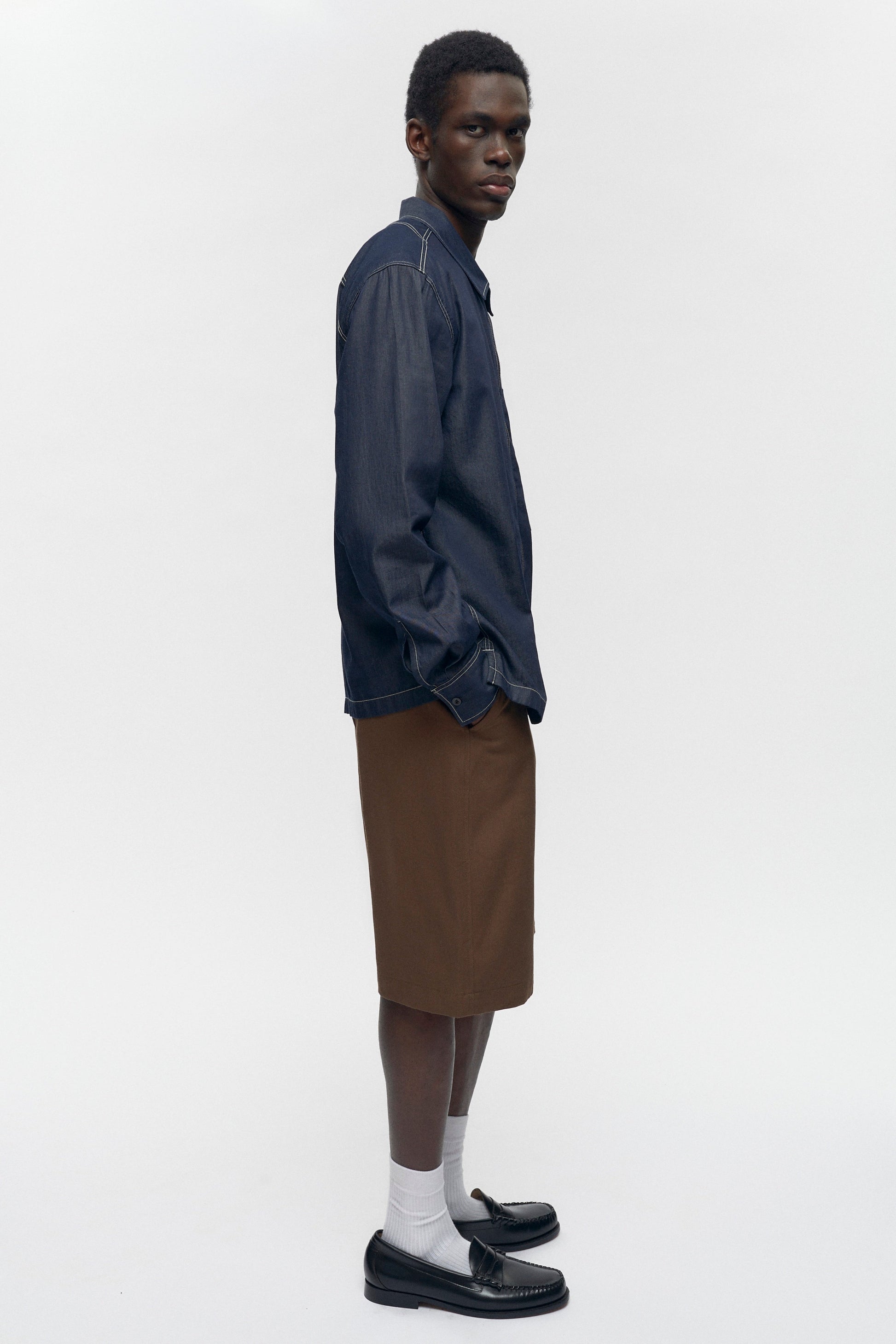Men's Chambray Full Zip Shirt