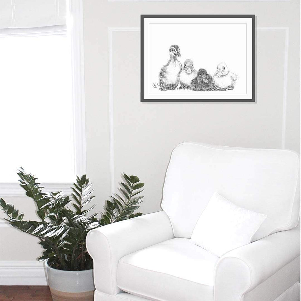 Cute Baby Ducklings - nursery wall decor