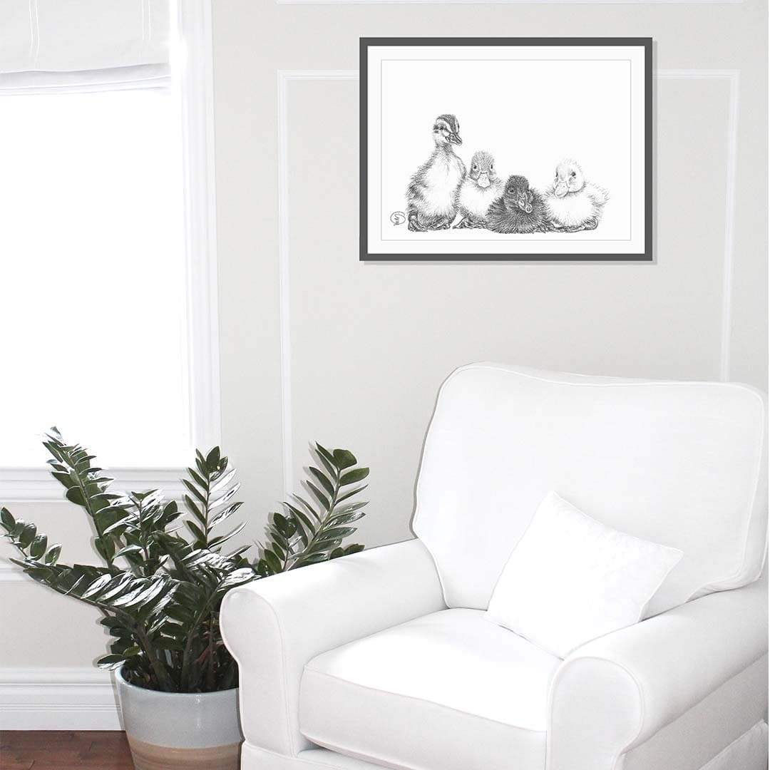 Cute Baby Ducklings - nursery wall decor