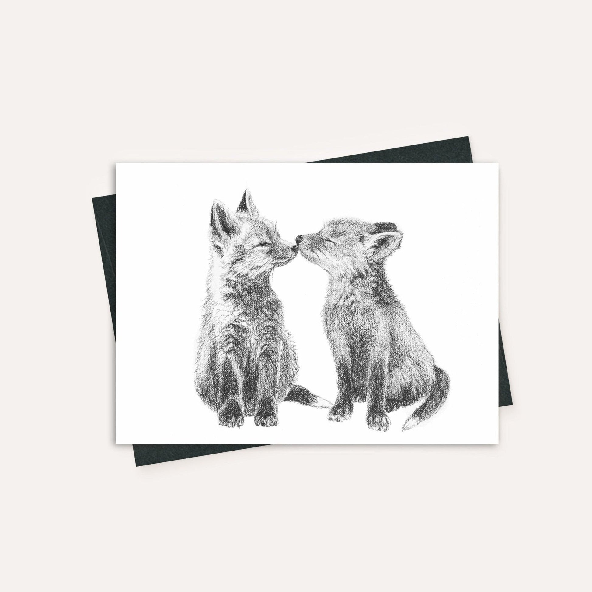 Cute Baby Foxes Greeting Card