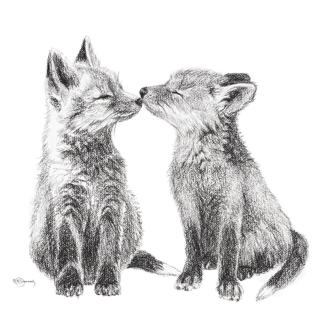 Cute Baby Foxes Greeting Card