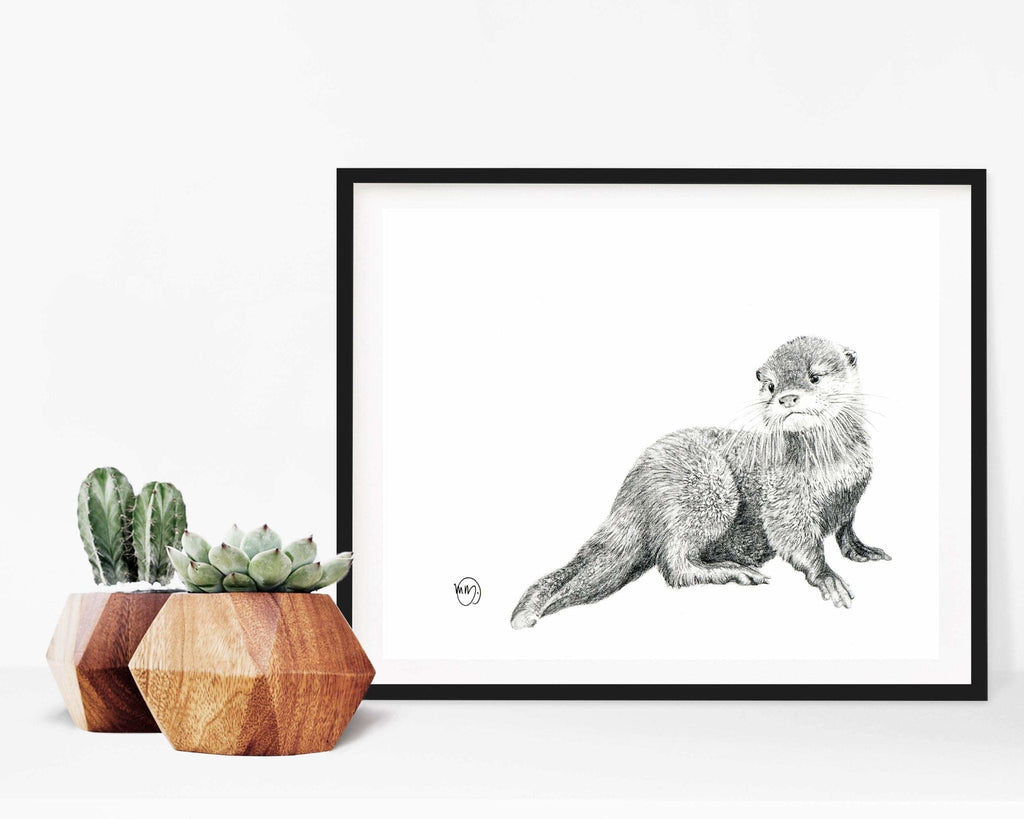Cute Baby Otter - art print