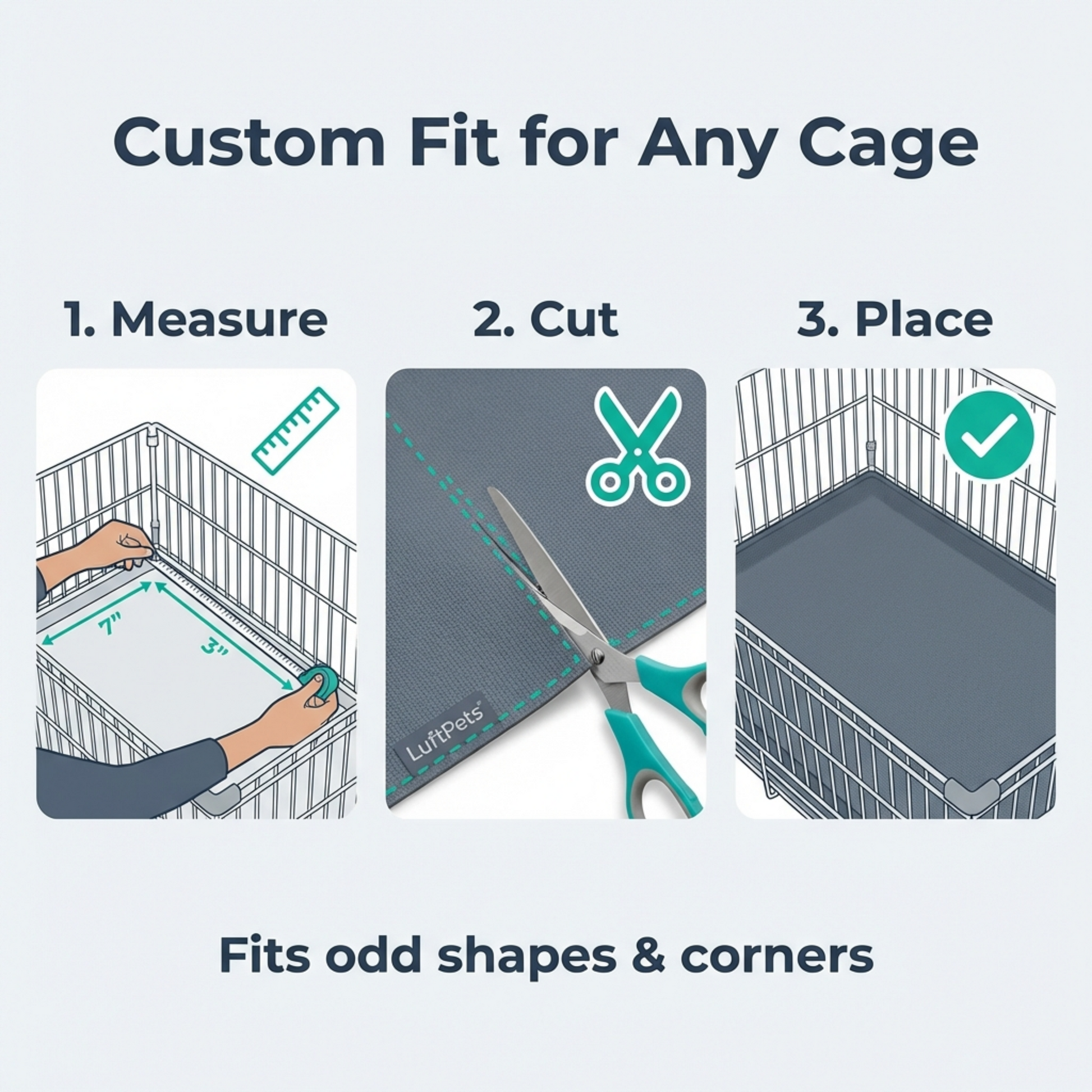 Tapis de fond réutilisable en EVA pour cage de cobaye et lapin – Imperméable et découpable