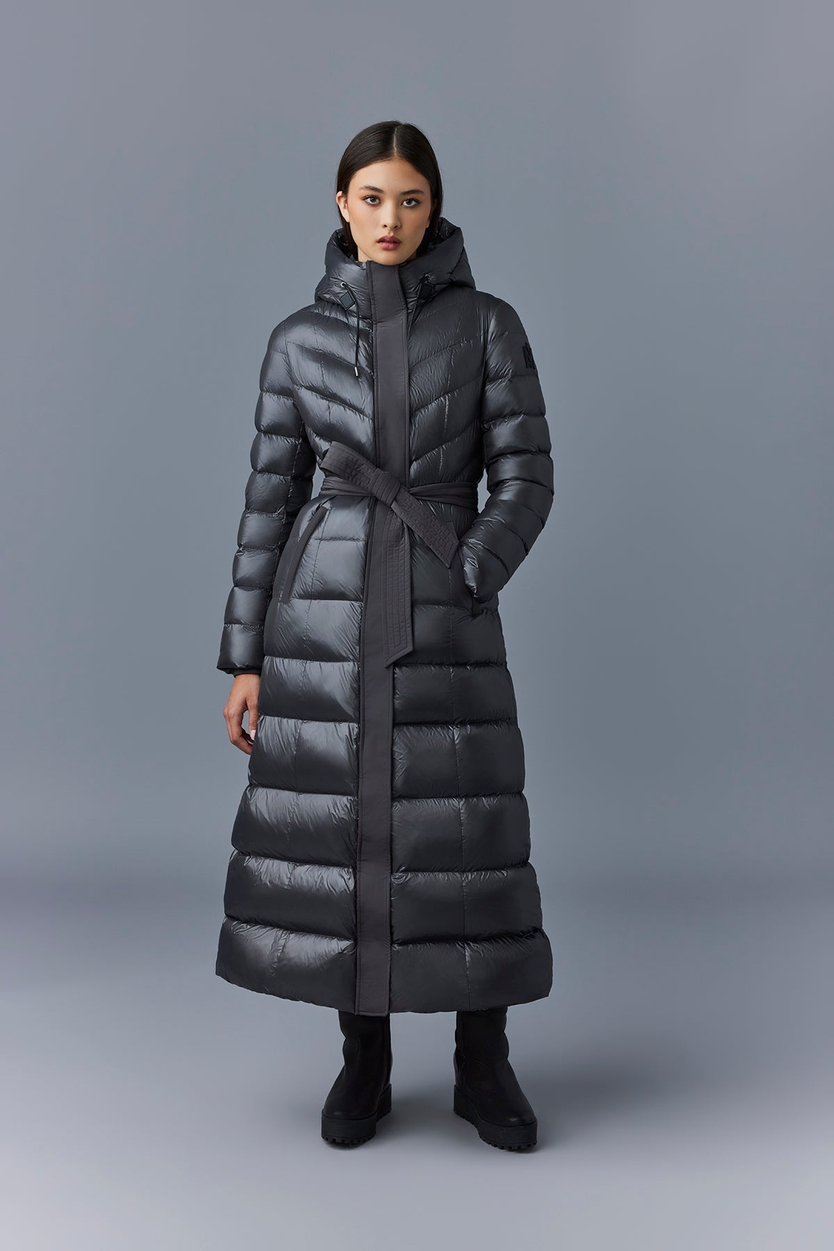 CALINA Manteau maxi en duvet lustré