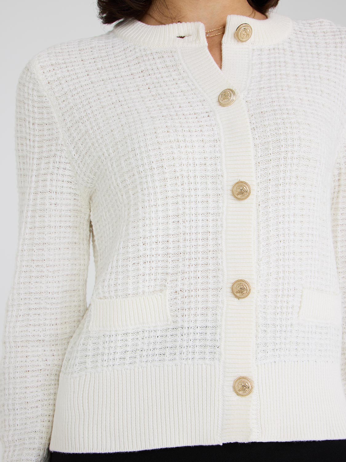 Cardigan boutonné en tweed