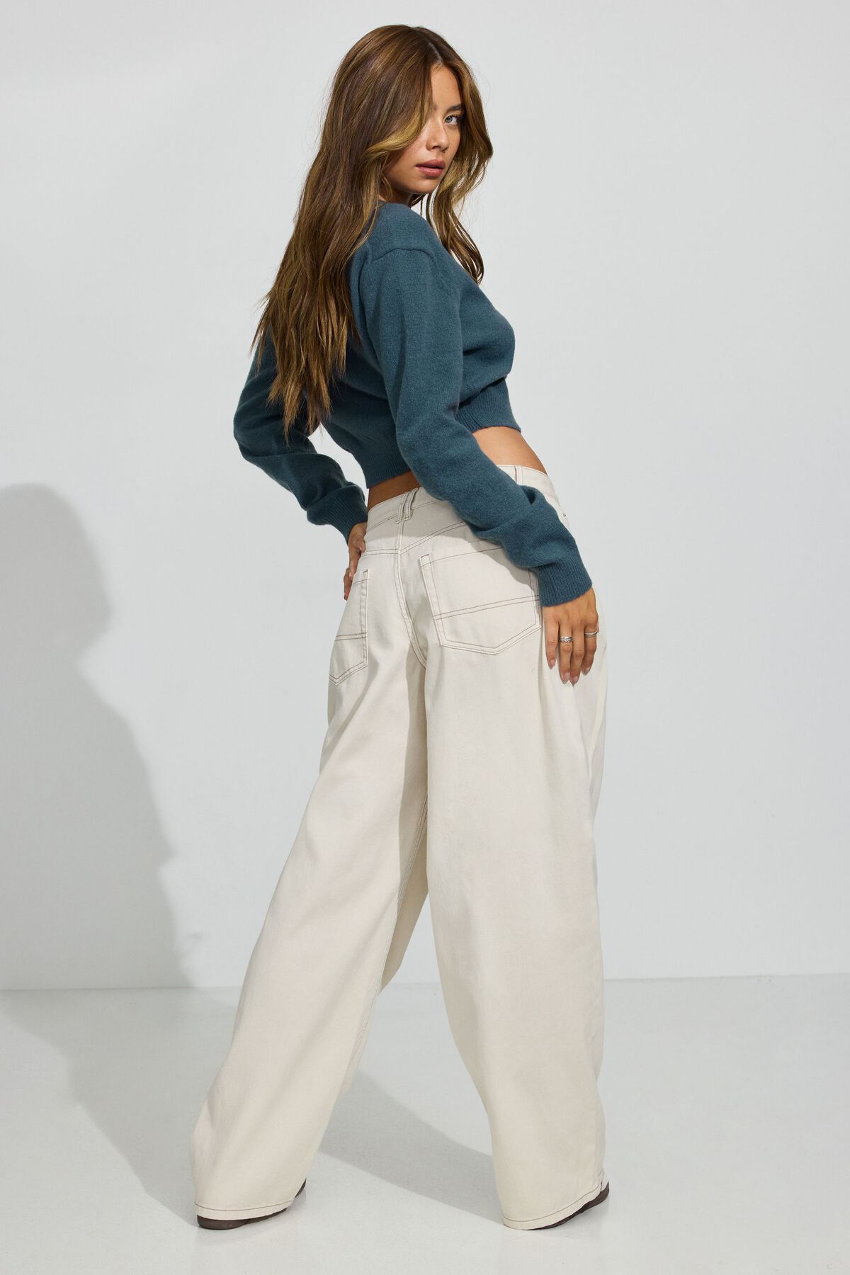 Pantalon baggy taille basse Kenzie