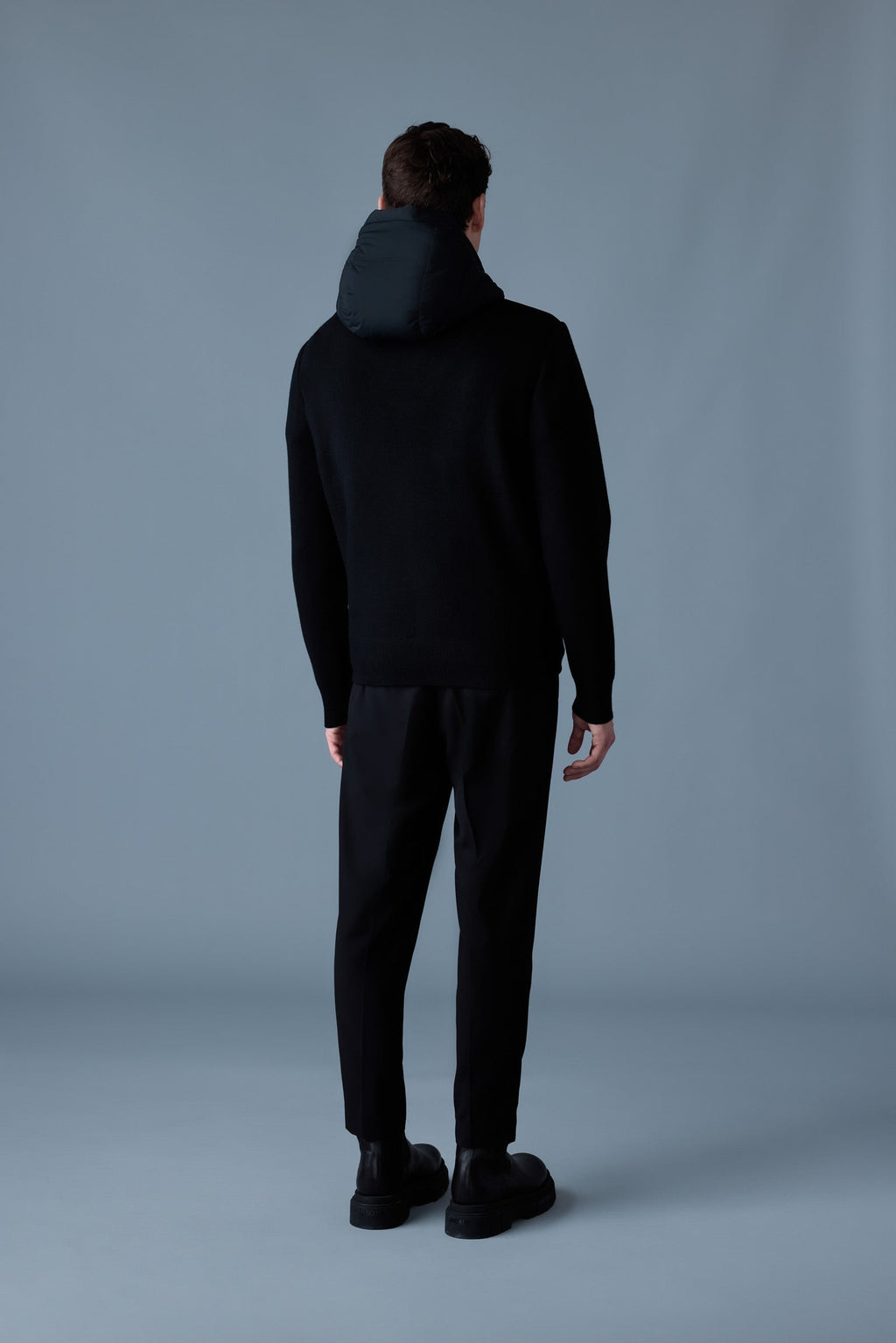 ANDREW Mixed-media light down jacket