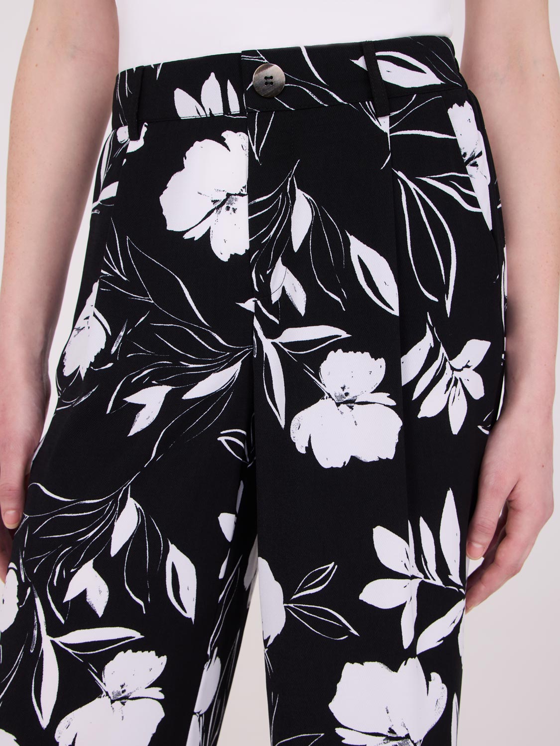 Pantalon large imprimé taille mi-haute