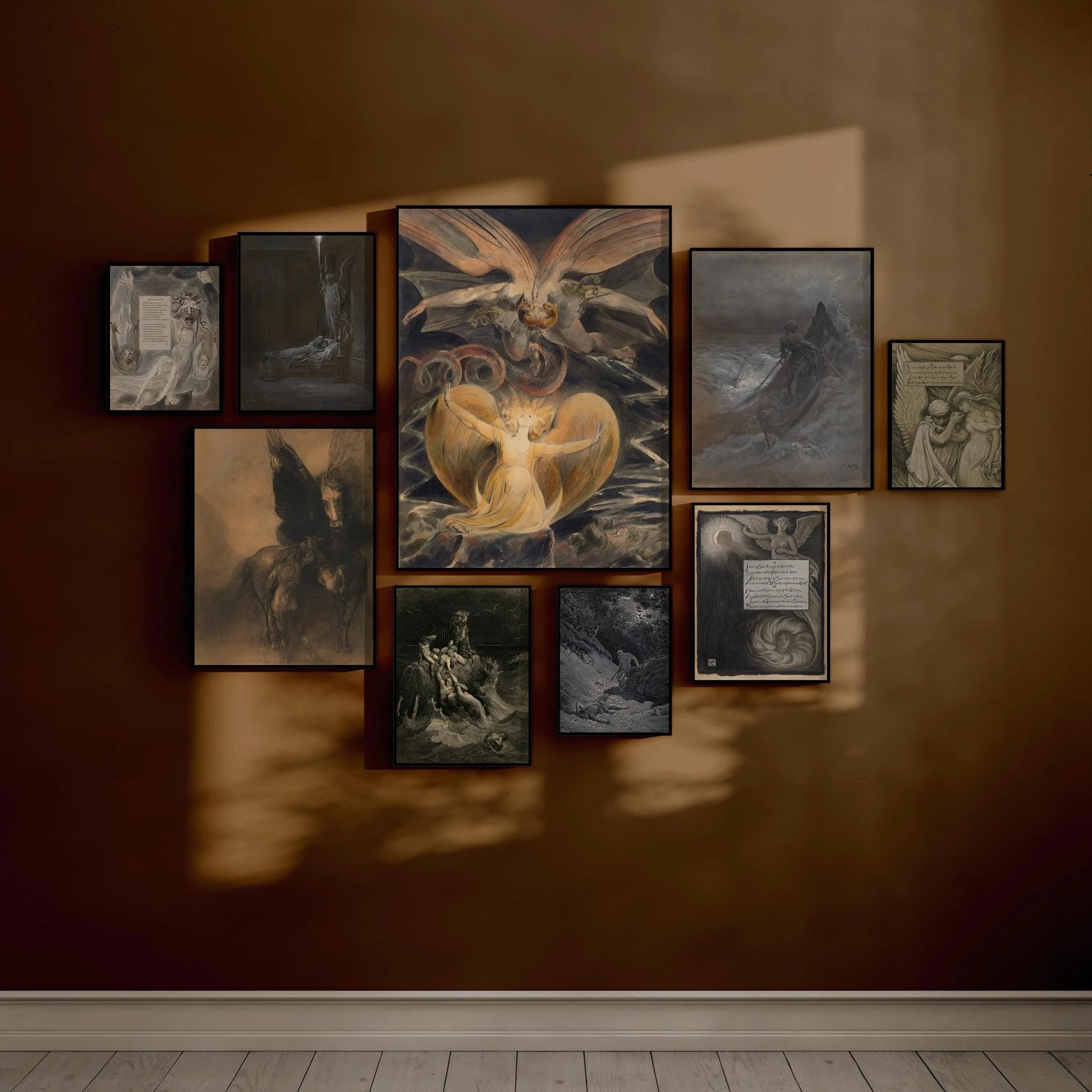 Ensemble d'affiches murales Visions obscures : Illustrations spirituelles mythiques