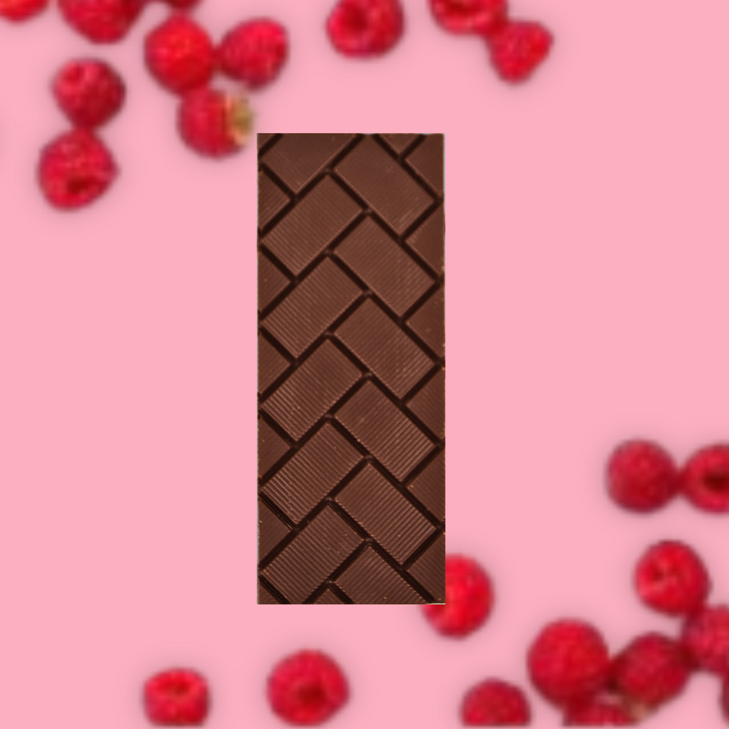 barre de chocolat noir à la framboise