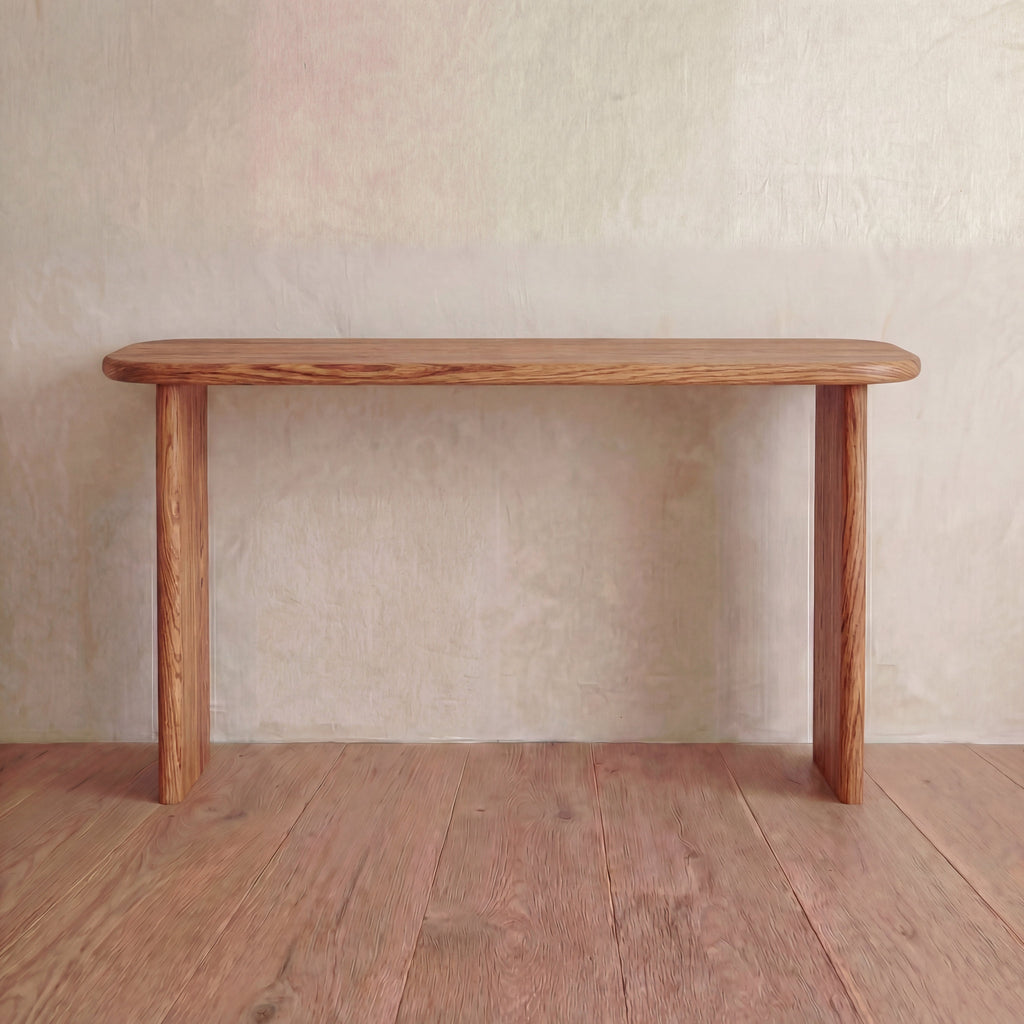 60 Inch Console Table in Red Oak