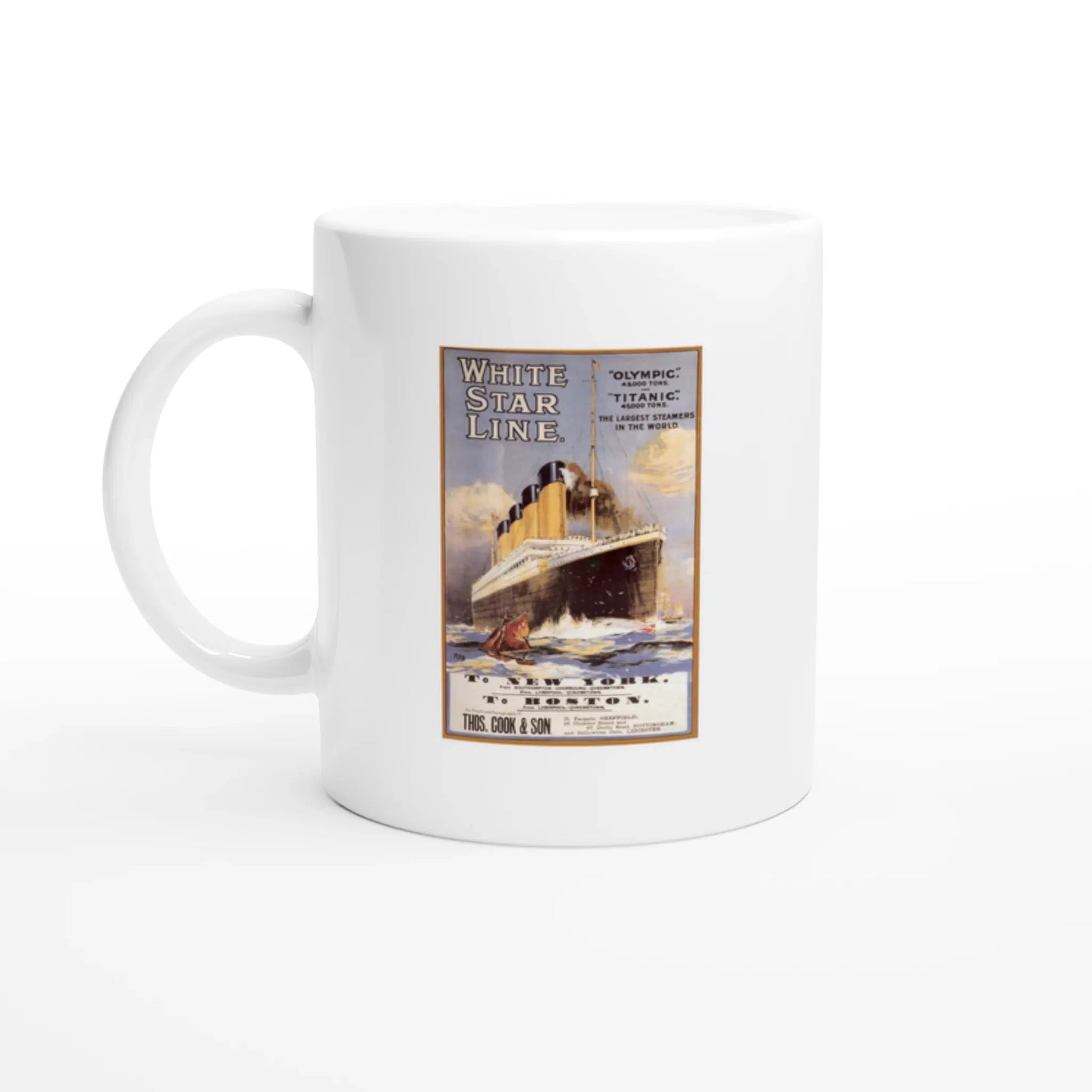 Tasse avec affiche du Titanic de la White Star Line